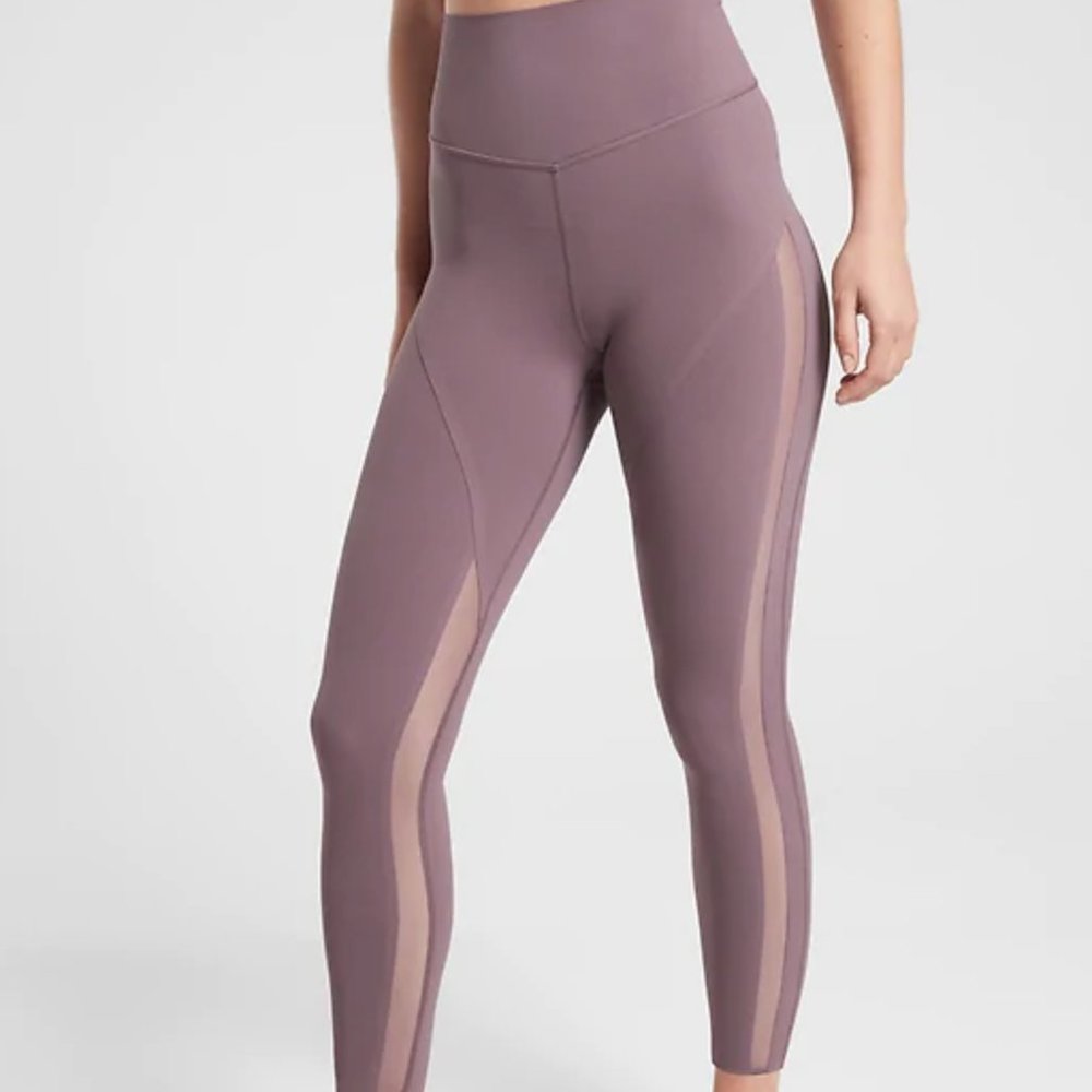 NWOT Athleta Purple Formation Mesh 7/8 Leggings
